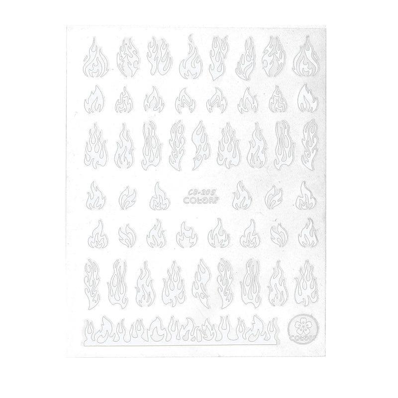 3D Flame Nail Stickers Fire Design Manicure Decals Self Adhesive Nail Art Sheet-1