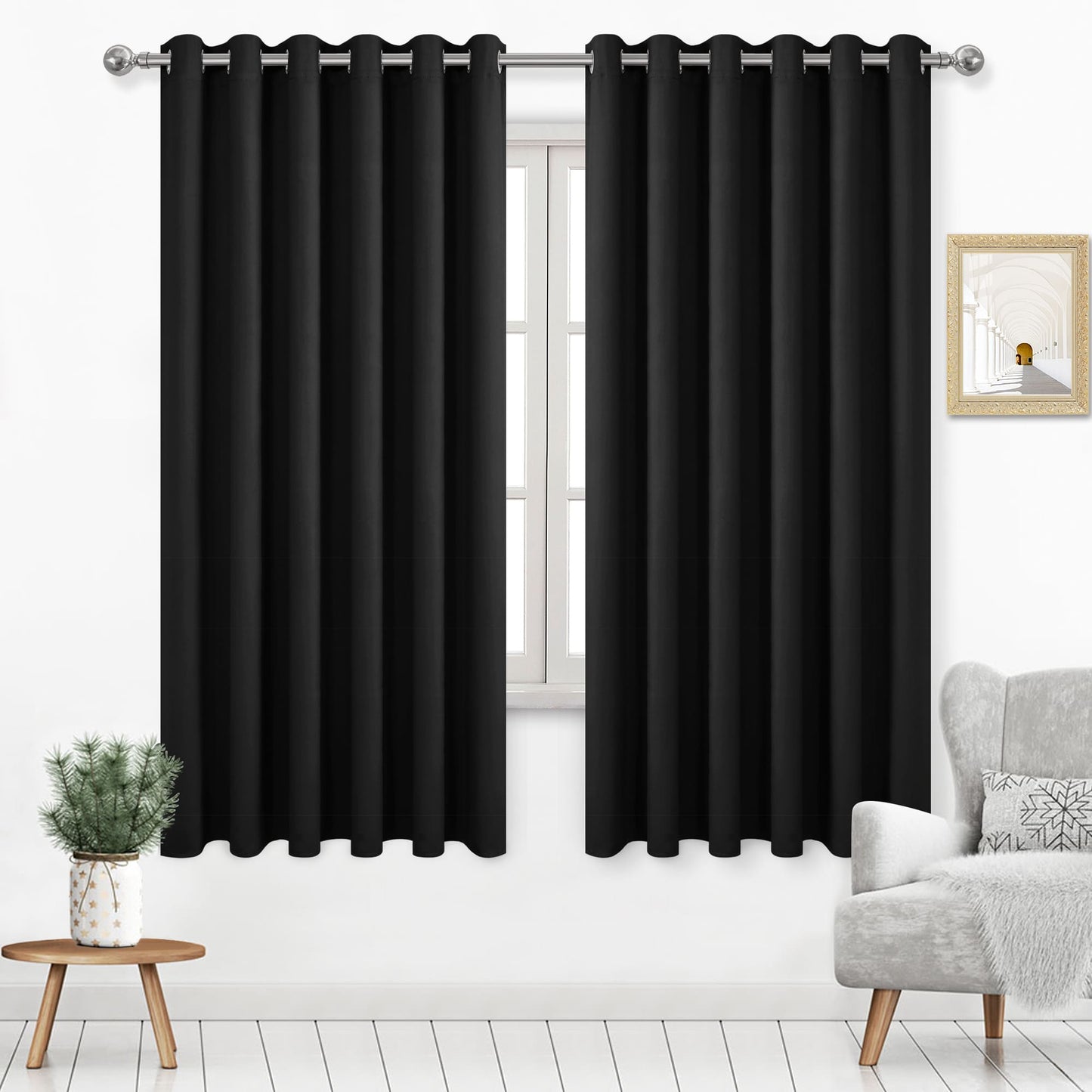 DWCN Grommet Blackout Curtains, Set of 2 Panels-9