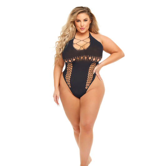Leotard Pink Lipstick Black Queen size-0
