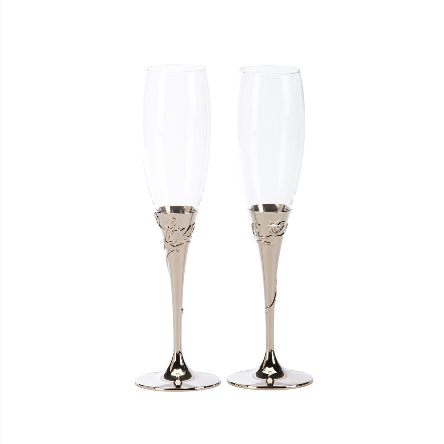Love Toasting Champagne Flutes Set-0
