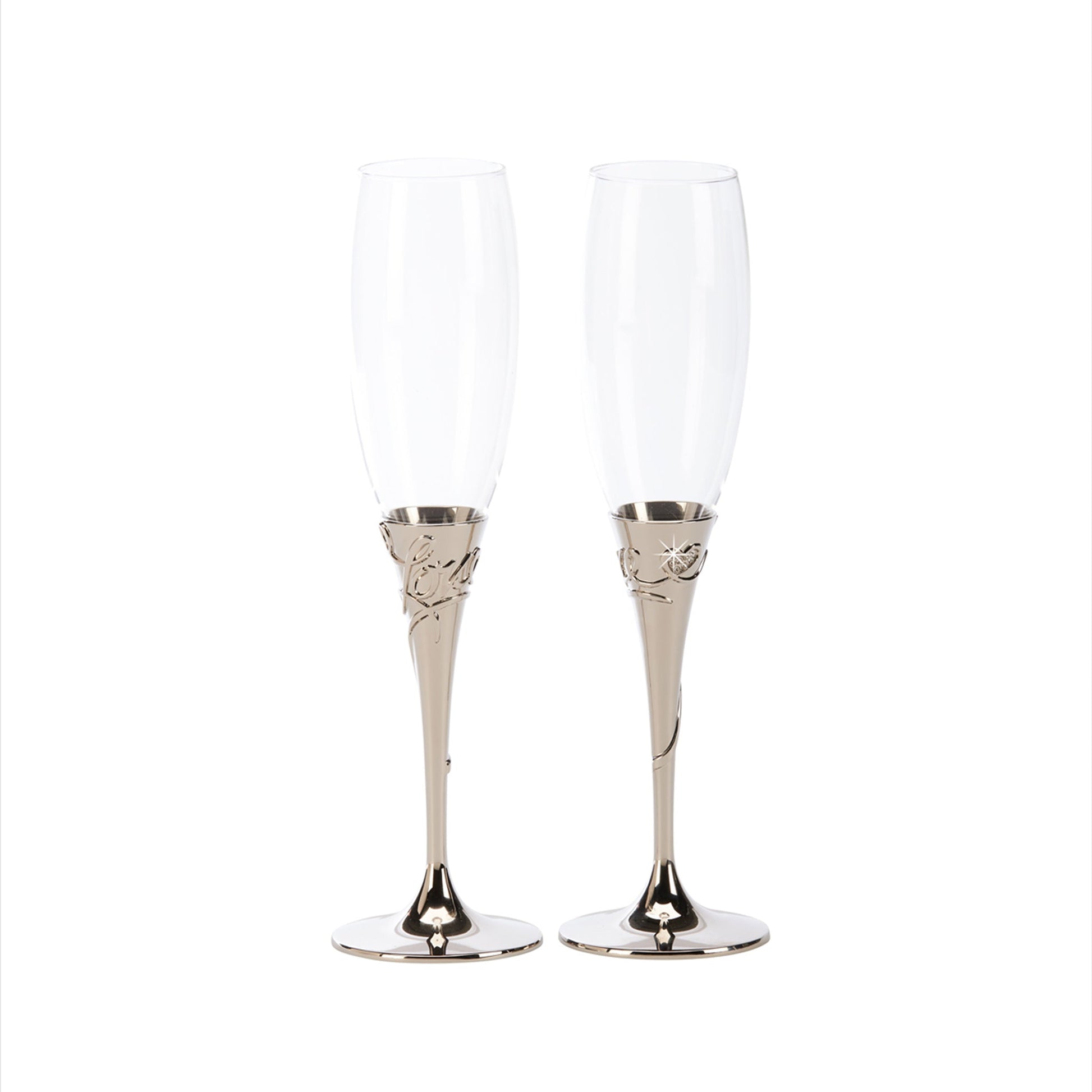 Love Toasting Champagne Flutes Set-0