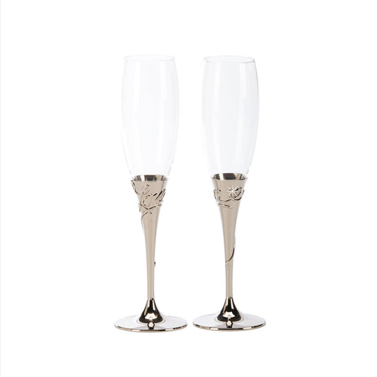 Love Toasting Champagne Flutes Set-0