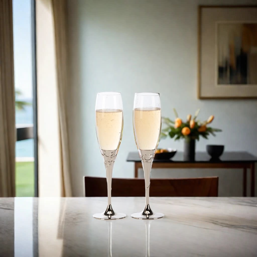 Love Toasting Champagne Flutes Set-2