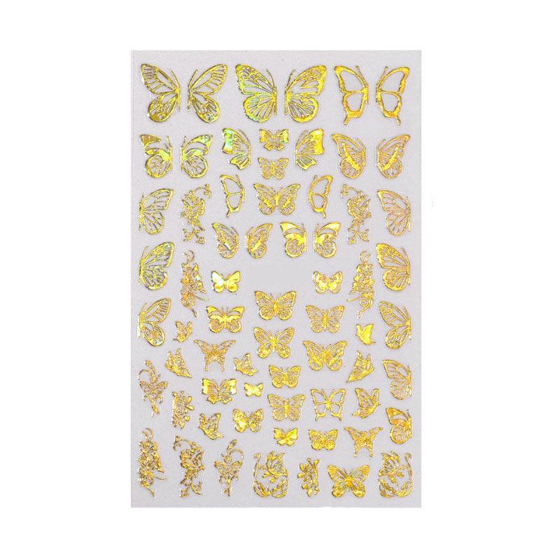 3D Nail Butterfly Design Sticker Decor Decal Holographic Laser Nail Art Sticker-6