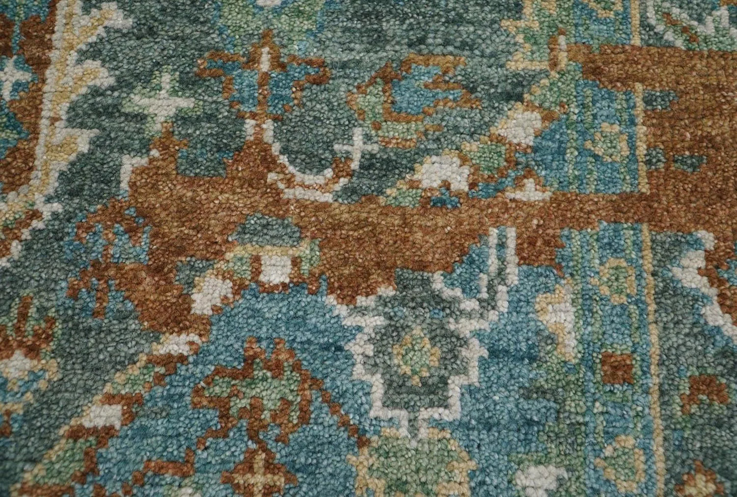 7' 10''x10' 1'' Hand Knotted LoomBloom Muted Turkish Oushak 100% Wool Transitional Oriental Area Rug Beige, Rust Color-2
