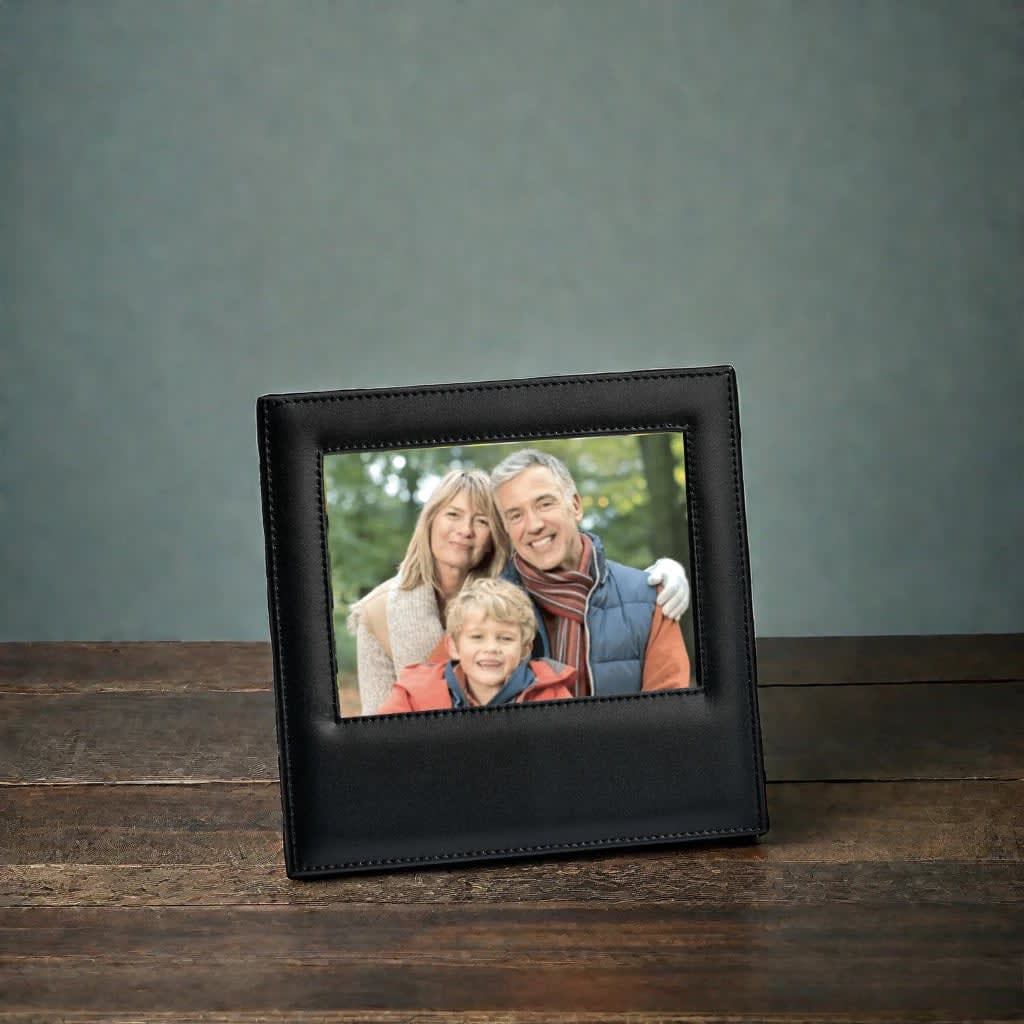 Black Leather Frame Holds 5" X 7" Photo-1