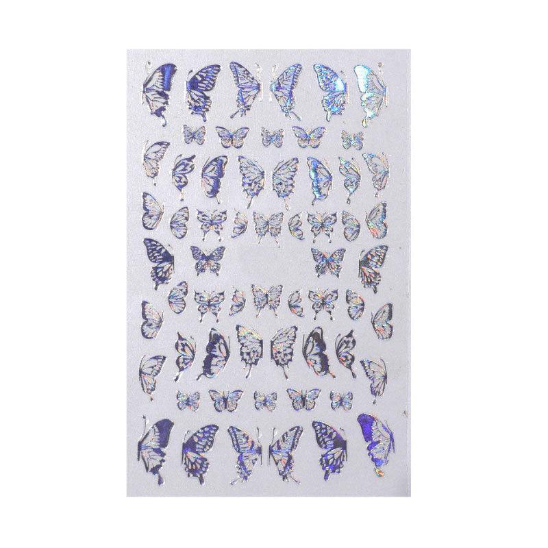 3D Nail Butterfly Design Sticker Decor Decal Holographic Laser Nail Art Sticker-9