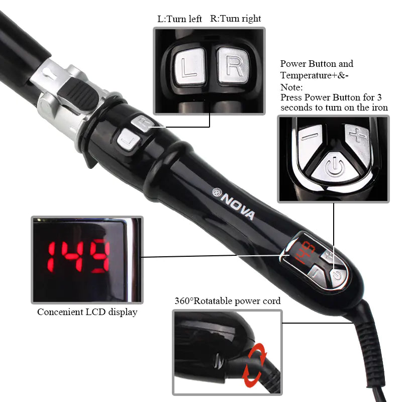 Automatic Rotating Hair Curler Wand