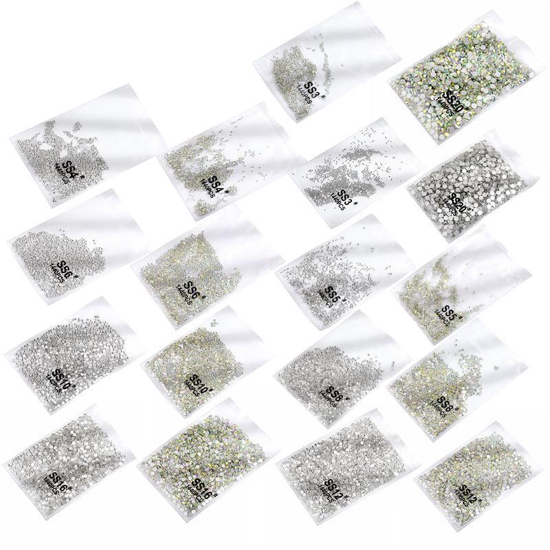 1440Pcs Glitter Rhinestones Crystal Flat Clear Bottom Glass Nail Art Nail Drill-1