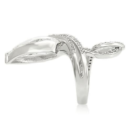0W253 - Rhodium Brass Ring with AAA Grade CZ in Clear-4