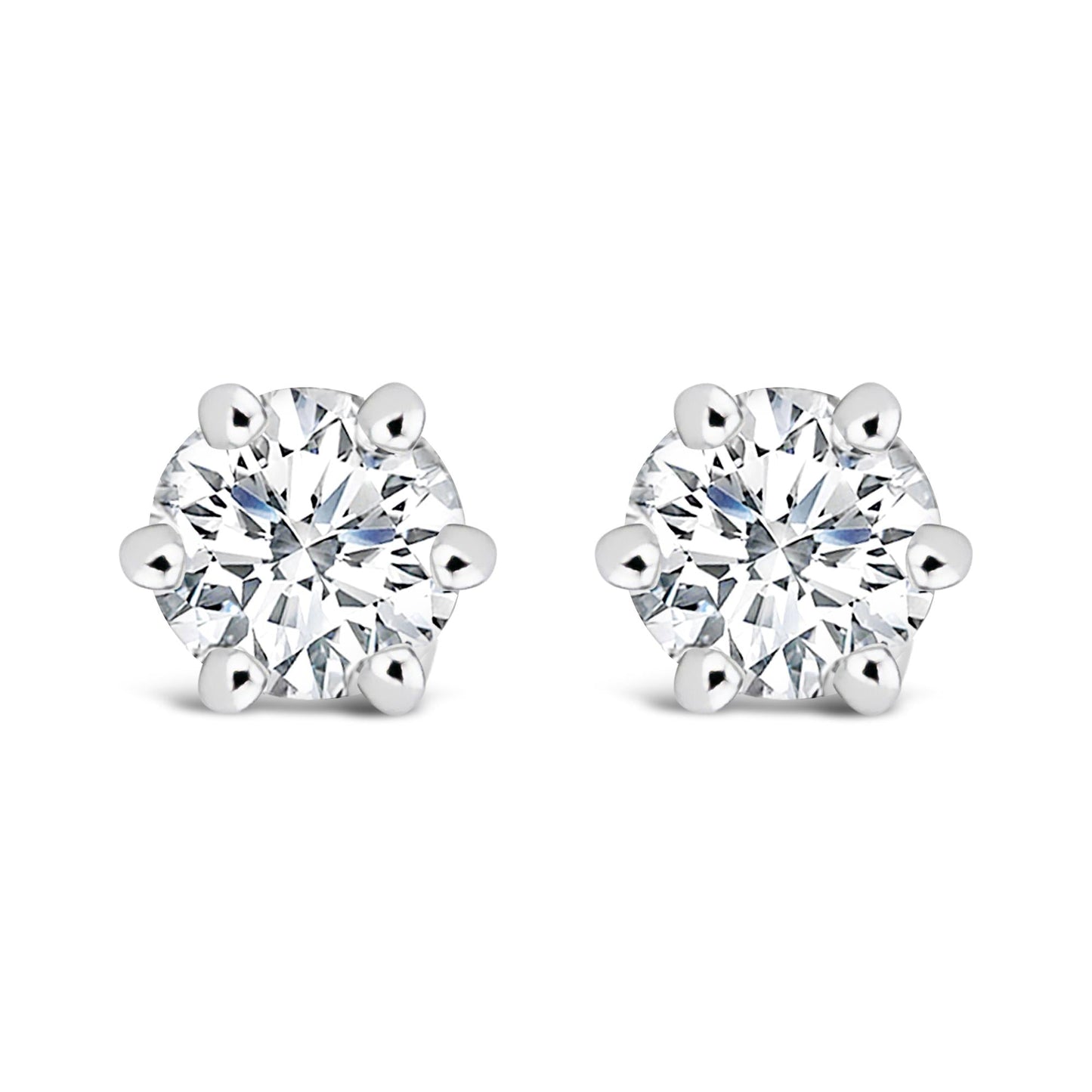 14K White Gold 1/2 Cttw Lab-Grown Diamond 6 Prong Hidden Halo Stud Earrings (F-G Color, VS1-VS2 Clarity)-0