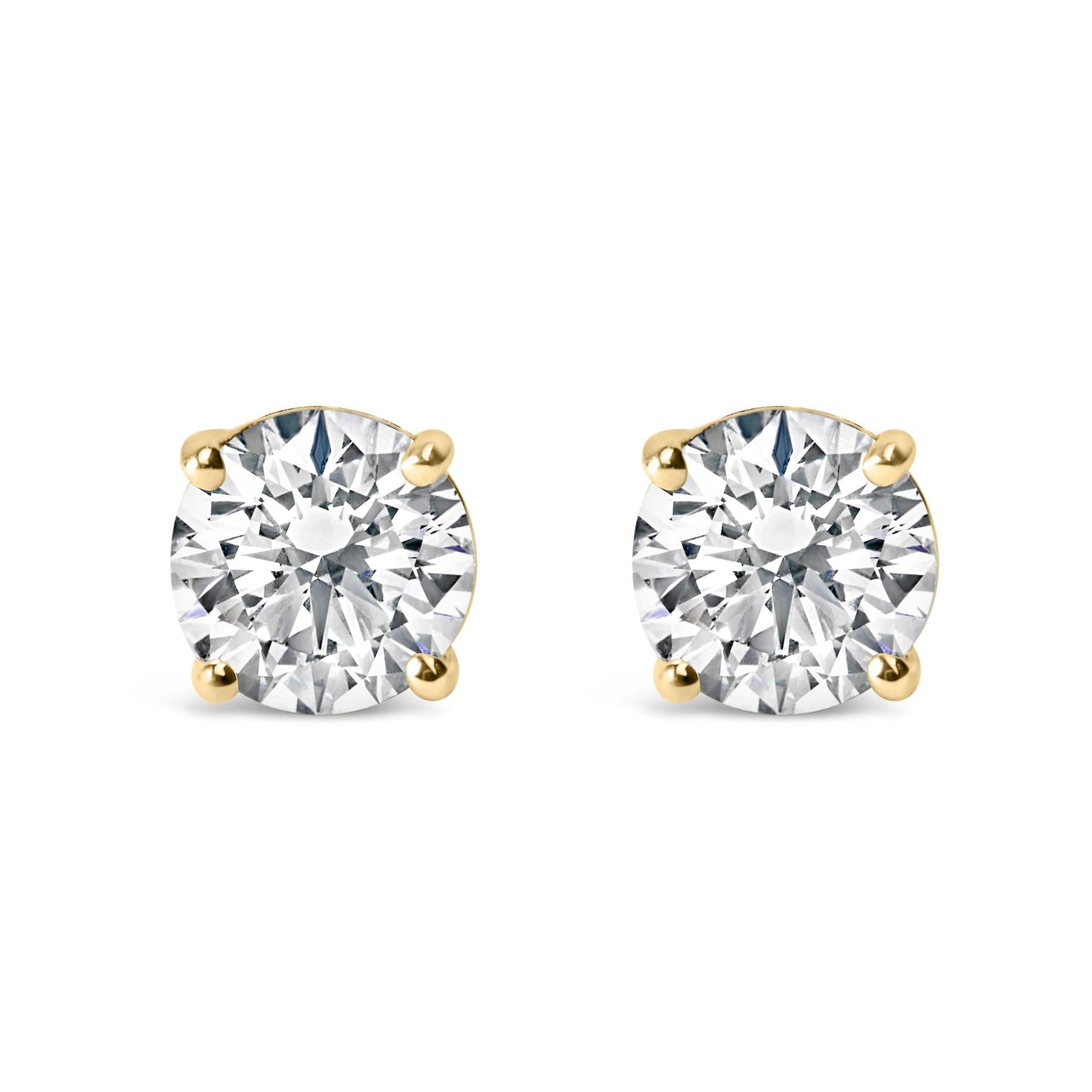 14K Gold 3.0 Cttw Lab Grown Diamond Solitaire Stud Earrings-1