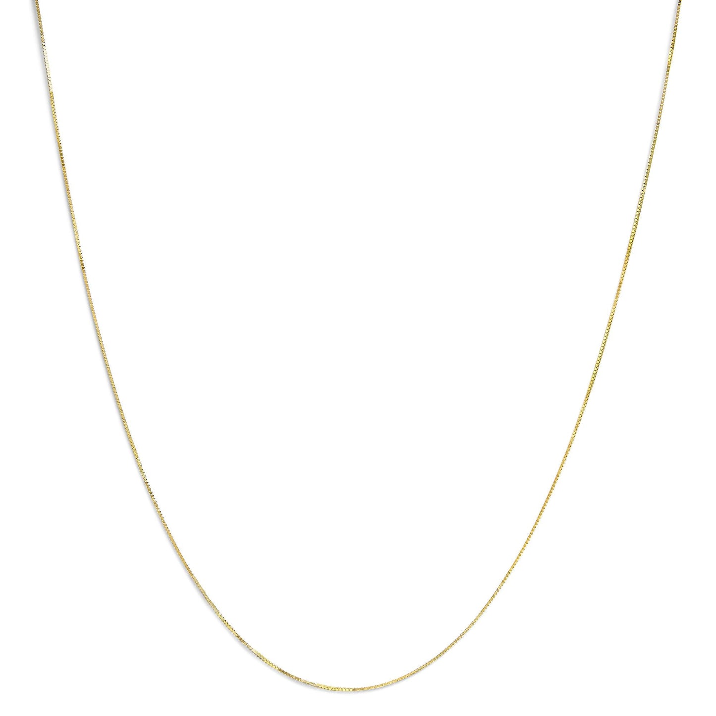 Unisex Solid 14K Gold 0.75mm Classic Box Chain Necklace-1