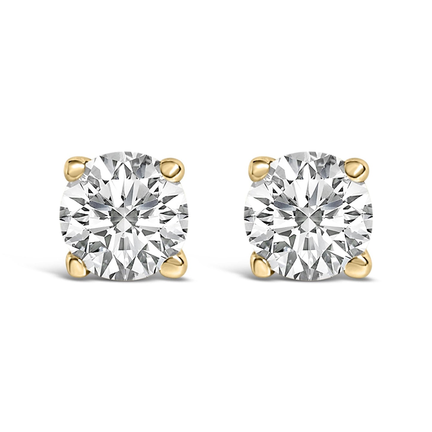 14K Gold 1/2 Cttw Lab Grown Diamond Solitaire Stud Earrings-1