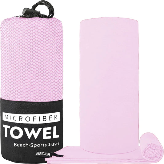 Lightweight Microfiber Quick-Drying Towel (Light Pink)-0