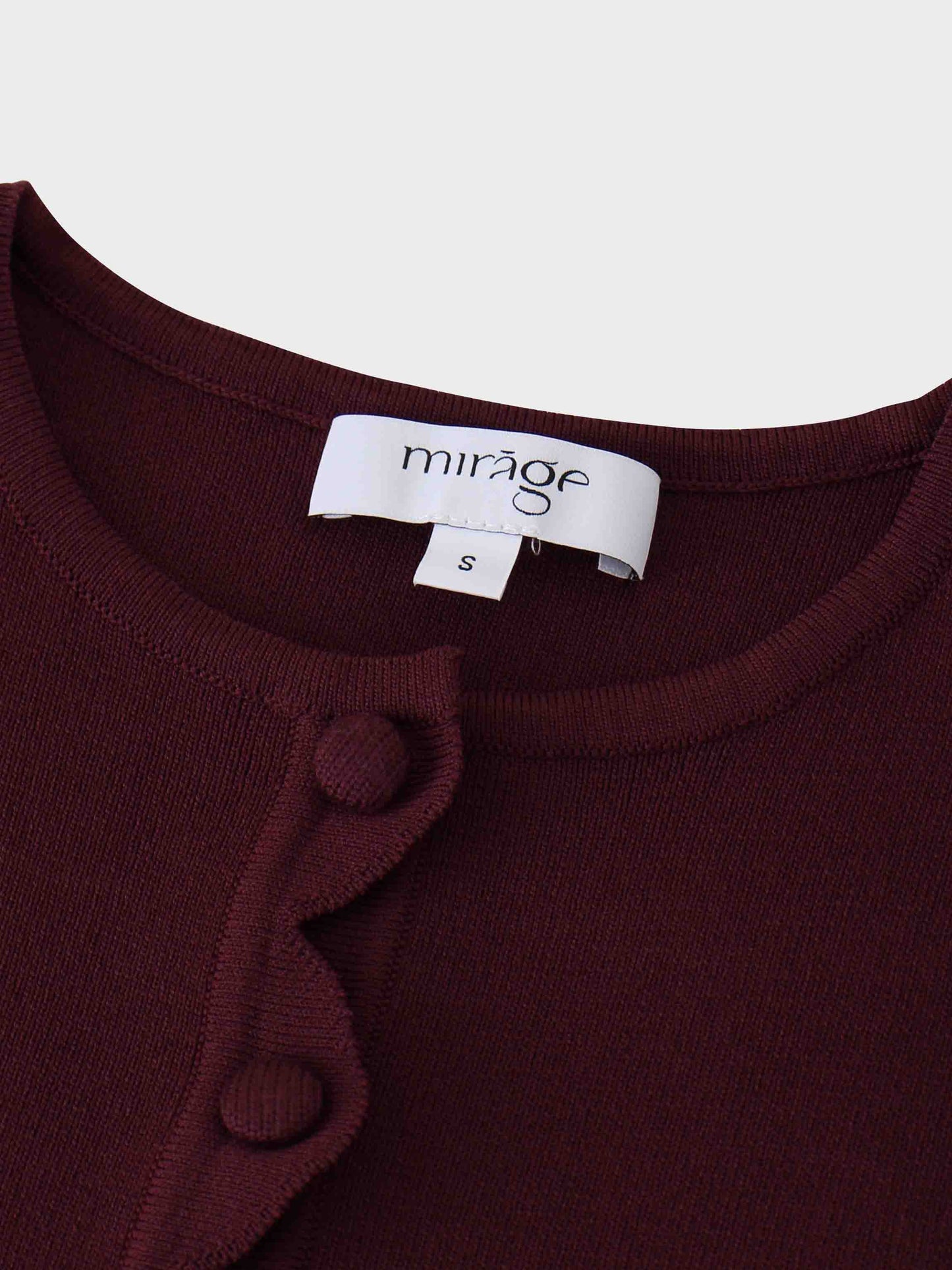 Scallop Edge Crew Cardigan-Wine-3