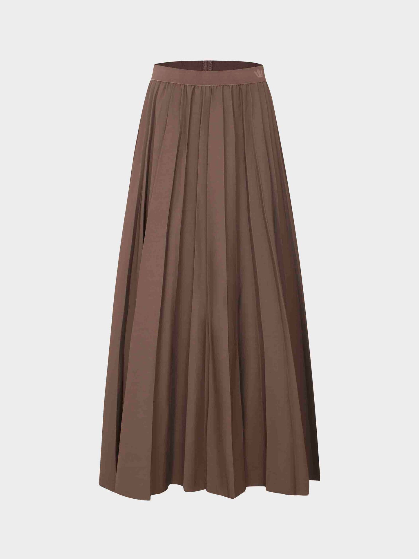 Pleated Skirt 37"-Brown-0