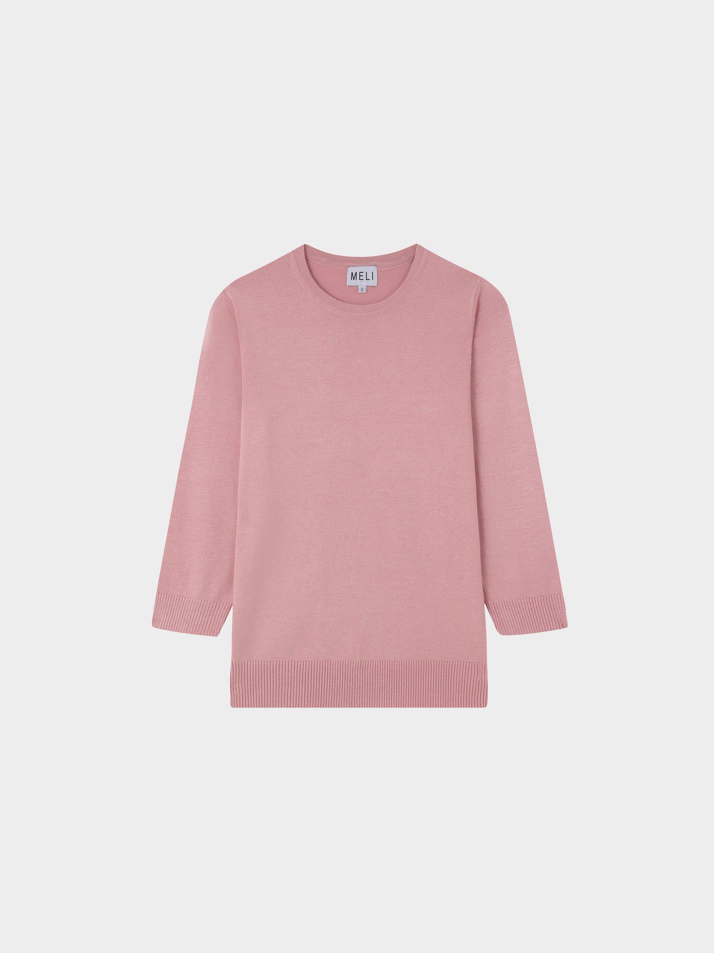 Basic Crew Sweater 3Q-Mauve-0