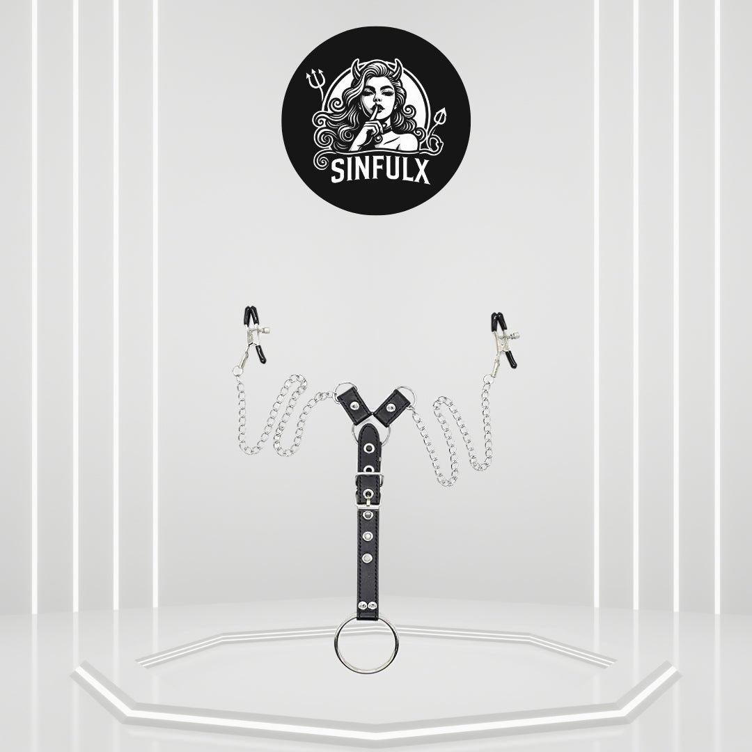 SensationBalance BDSM Nipple Clamps Penis Cage-0