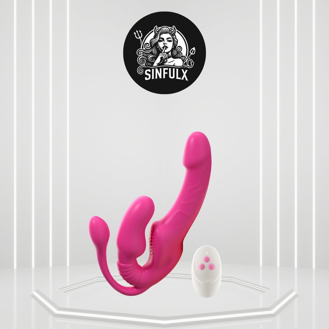 StrapTease 3-Head Vibrating Strap-On Dildo – Triple Motor, Ergonomic-0