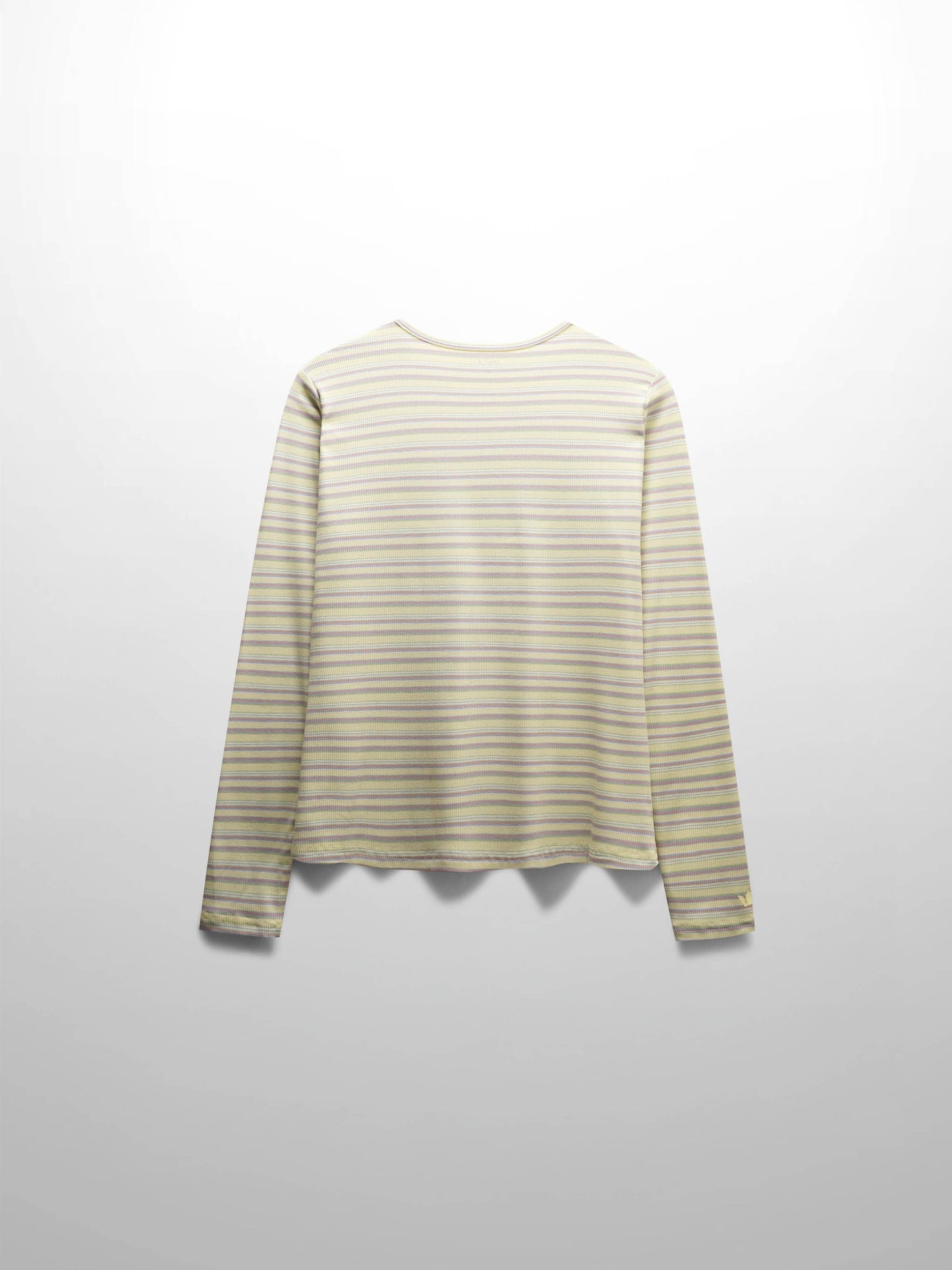 Multi Striped Ribbed Crew-Yellow-1