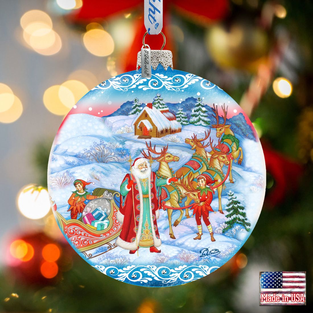 Long-awaited Courier Glass Ornament Limited Edition by G. DeBrekht - Christmas Santa Snowman Decor - 73843-4