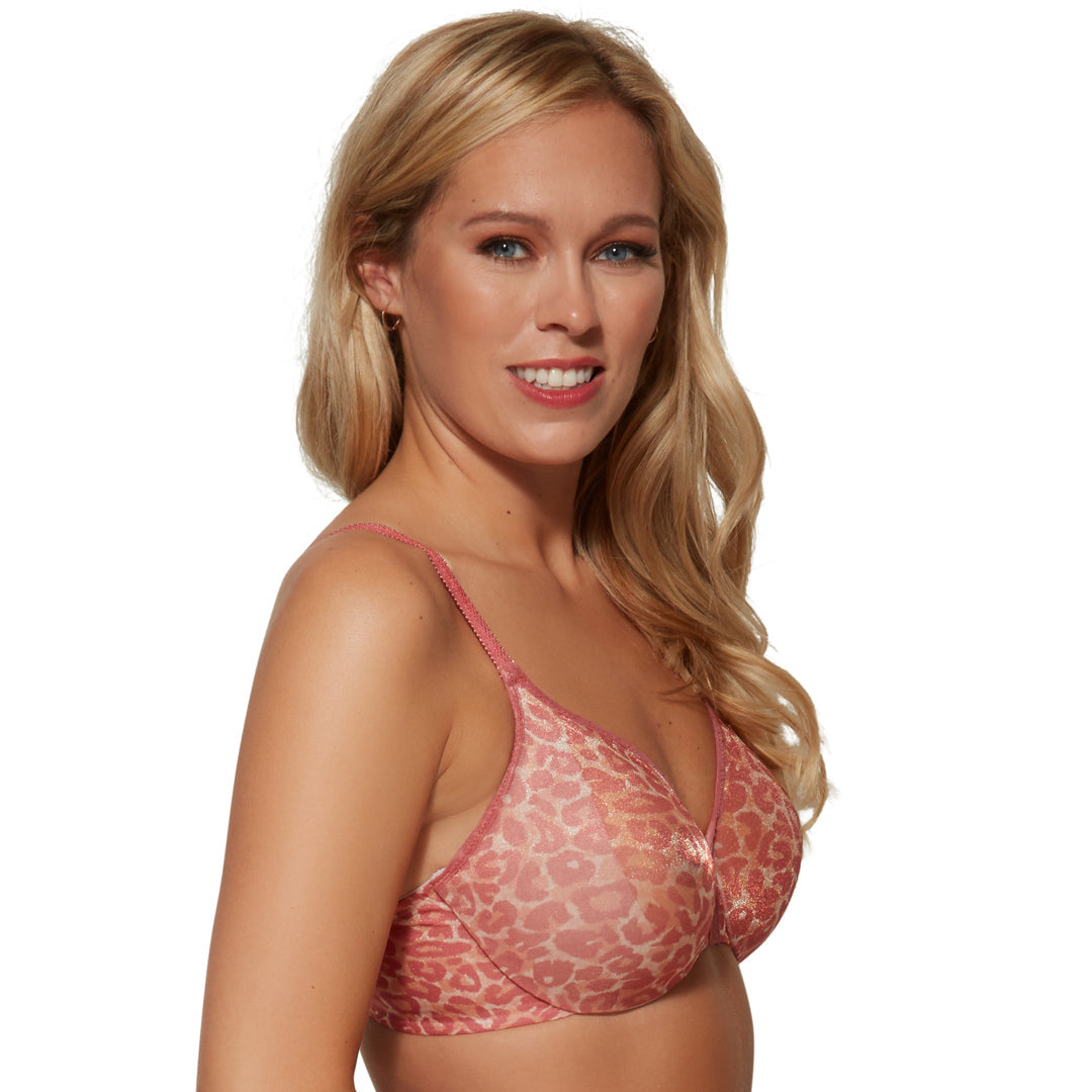 Gossard Glossies Pink Leopard Print Sheer Bra-2