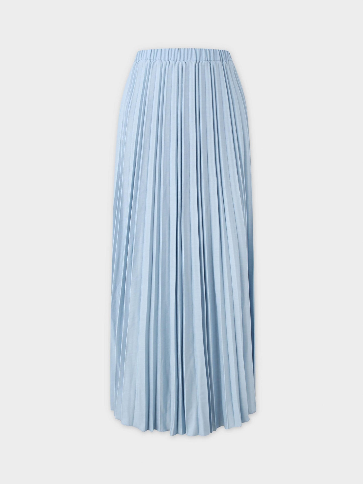 Denim Pleated Skirt-Light Blue-0