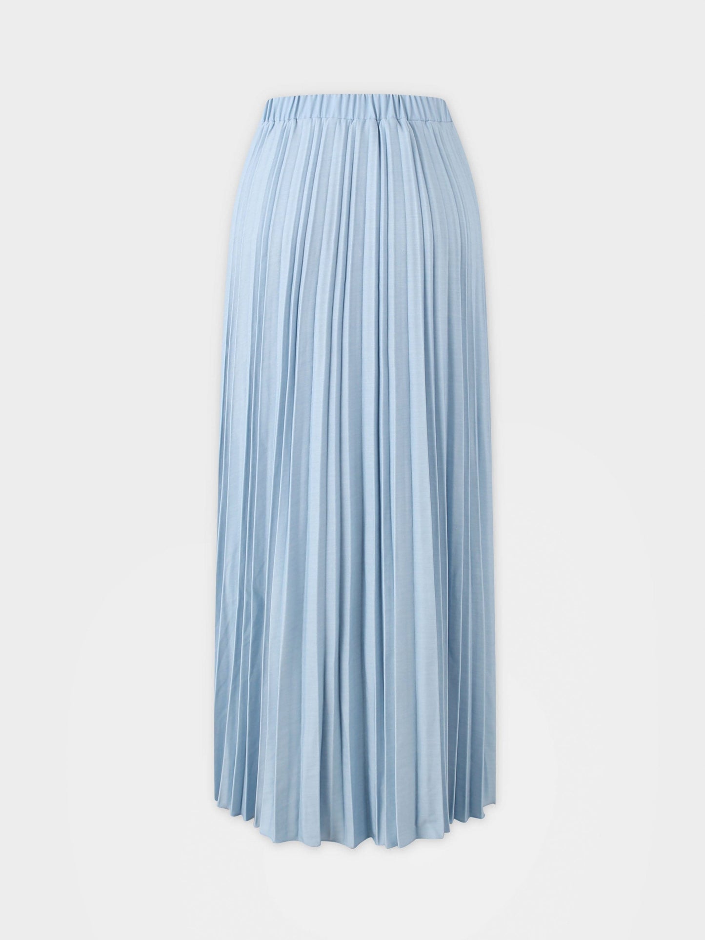 Denim Pleated Skirt-Light Blue-1