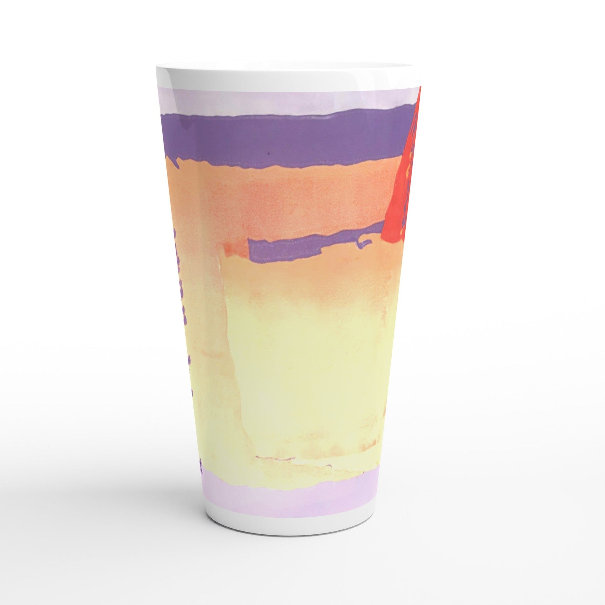 17oz White Ceramic Latte Mug | Coffee Cup with 'Spirit of the Southwest' Abstract Artwork by American Artist Barbara Cleary-3