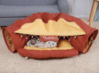 Feline Funhouse Interactive Cat Tunnel - Portable Play Toy For Cats, Rabbits, And Ferrets-4