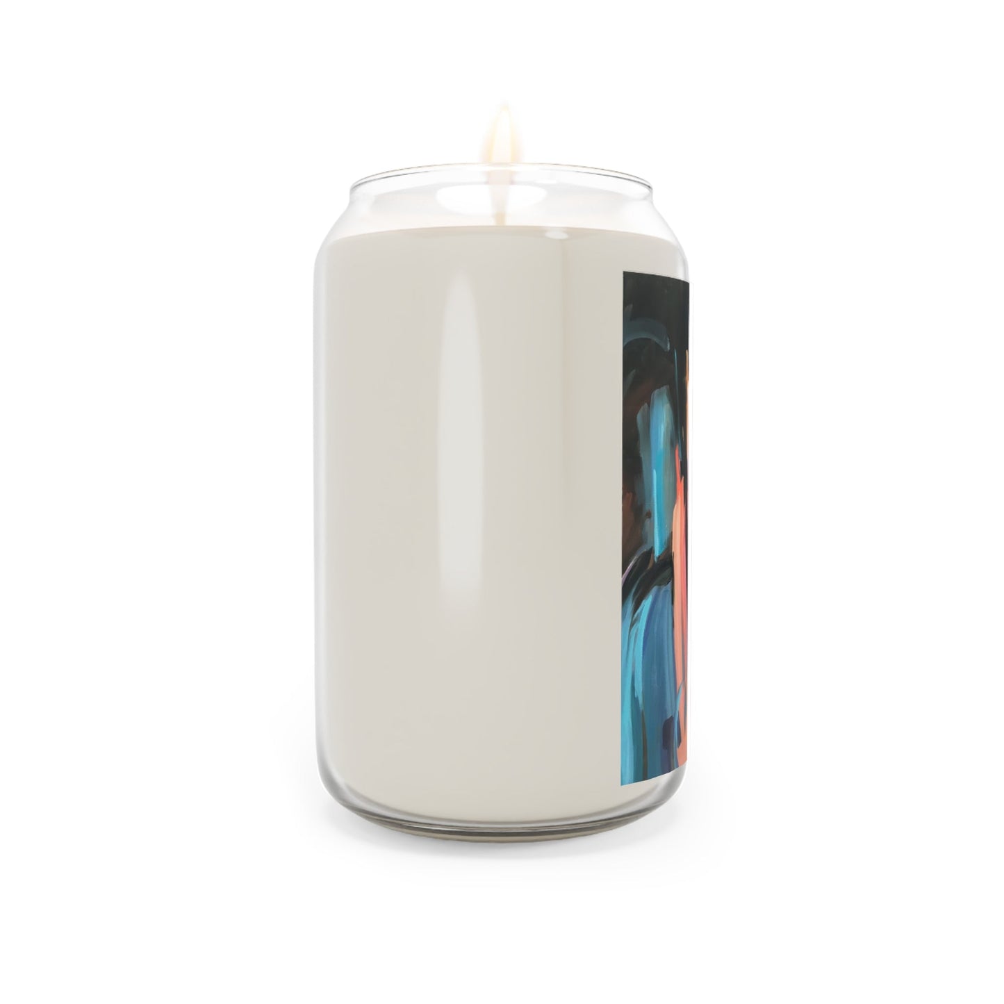 13.75oz Eco-Friendly Scented or Unscented Soy Wax Candle Jar with 'Colorscape' Abstract Artwork by American Artist Barbara Cleary-4