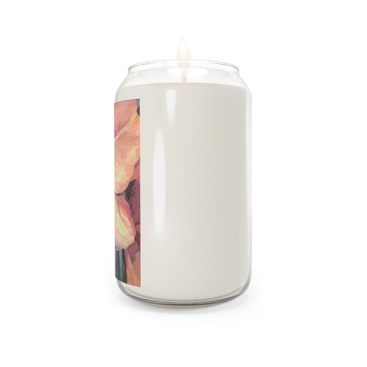 13.75oz Eco-Friendly Scented or Unscented Soy Wax Candle Jar with 'Amaryllis' Artwork by American Artist Barbara Cleary-1