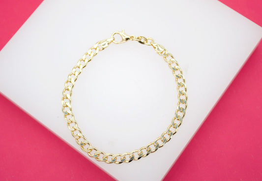 4mm Cuban Curb Link Chain Bracelet (I260)-0