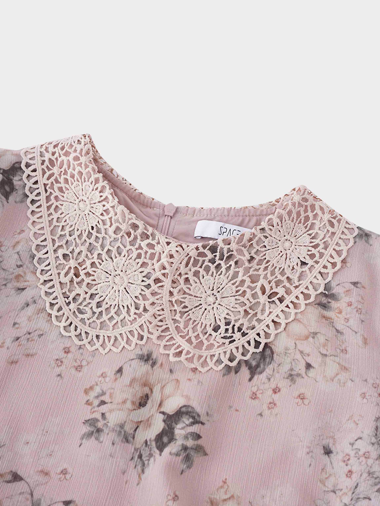 Collared Belted Tiered Dress-Vintage Floral-4