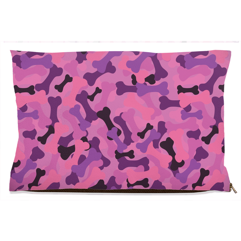 Bone Camo Pink Dog Bed-1
