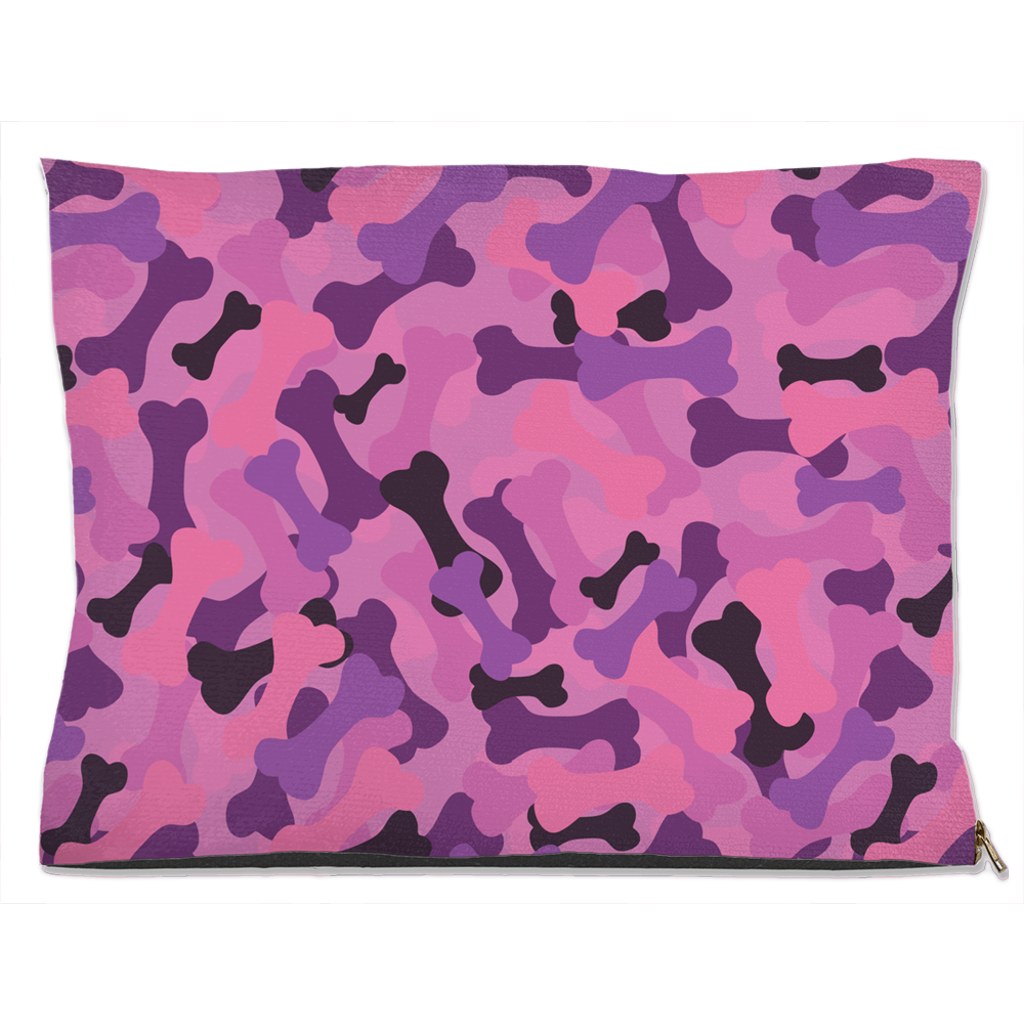 Bone Camo Pink Dog Bed-2