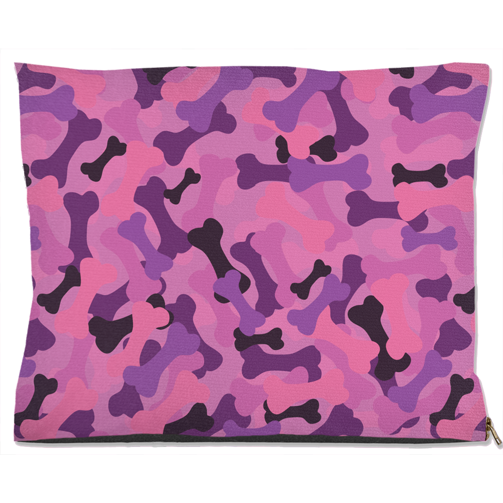 Bone Camo Pink Dog Bed-4