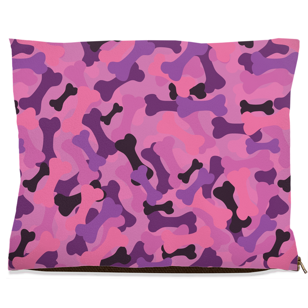 Bone Camo Pink Dog Bed-5