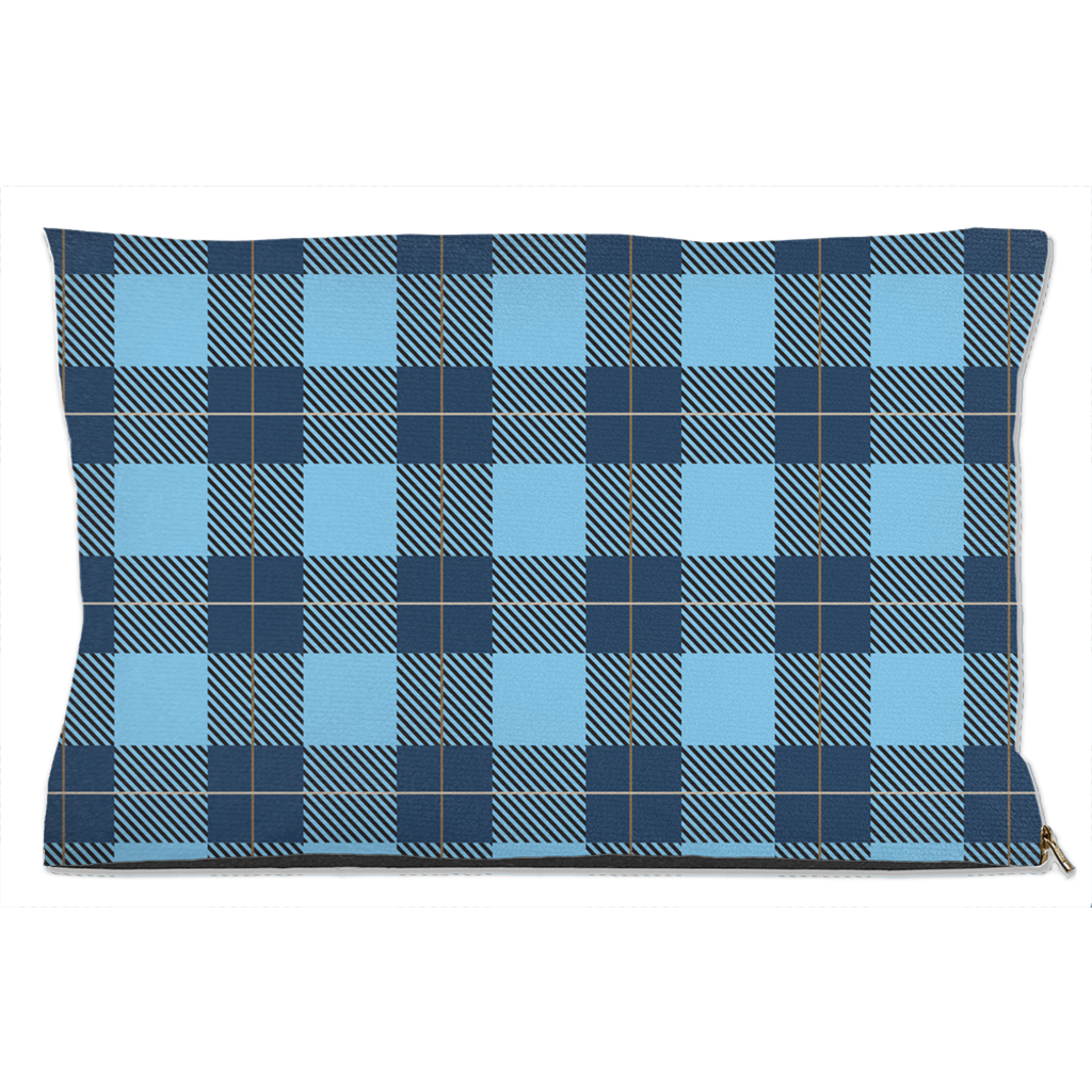Plaid Blue Dog Bed-0