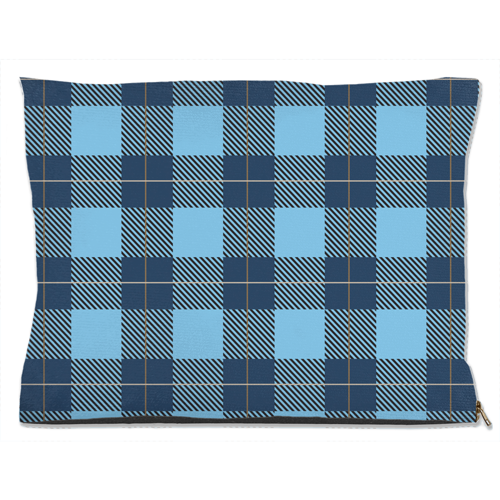 Plaid Blue Dog Bed-2