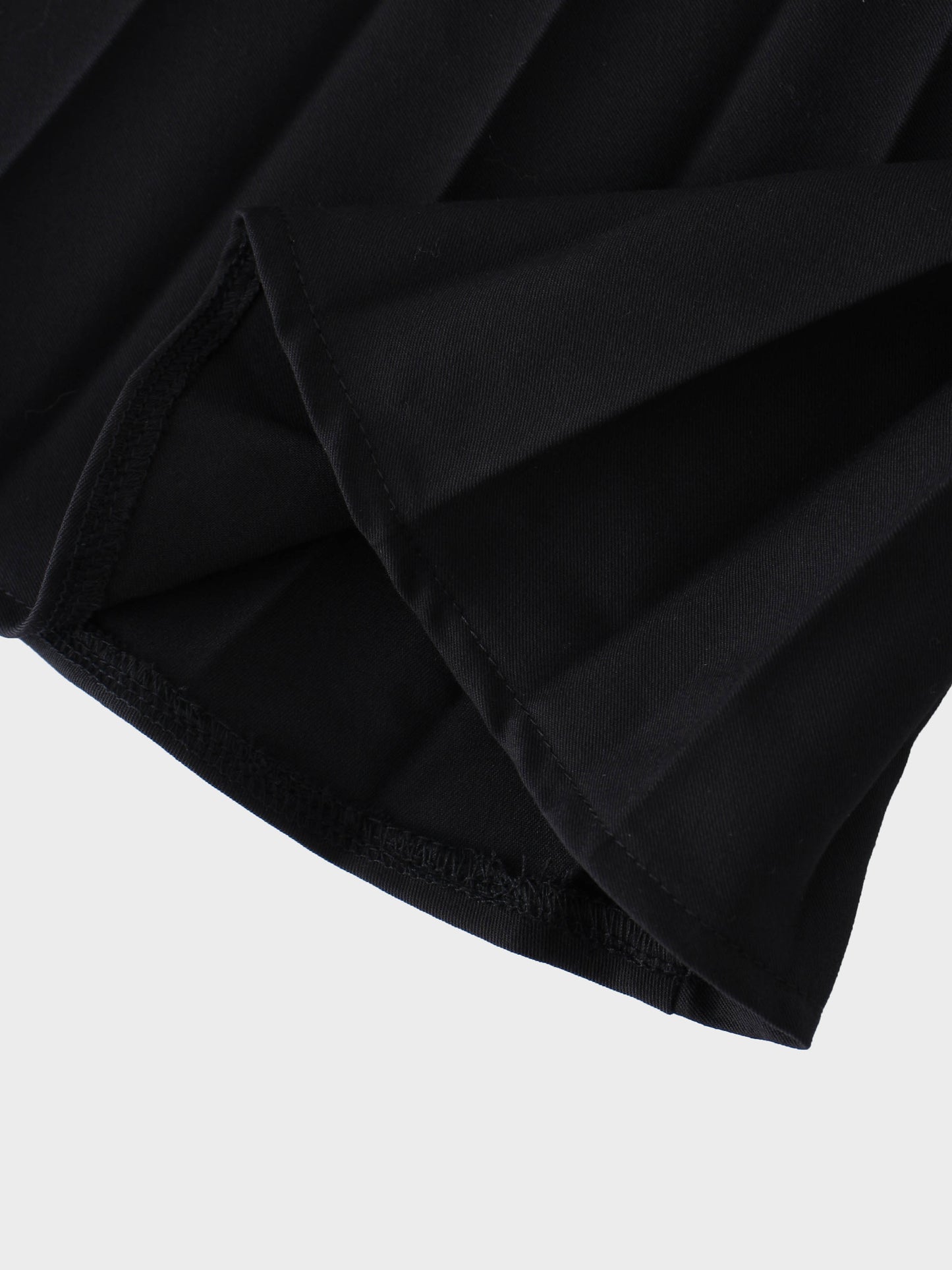 Pleated Slip Dress-Black-3