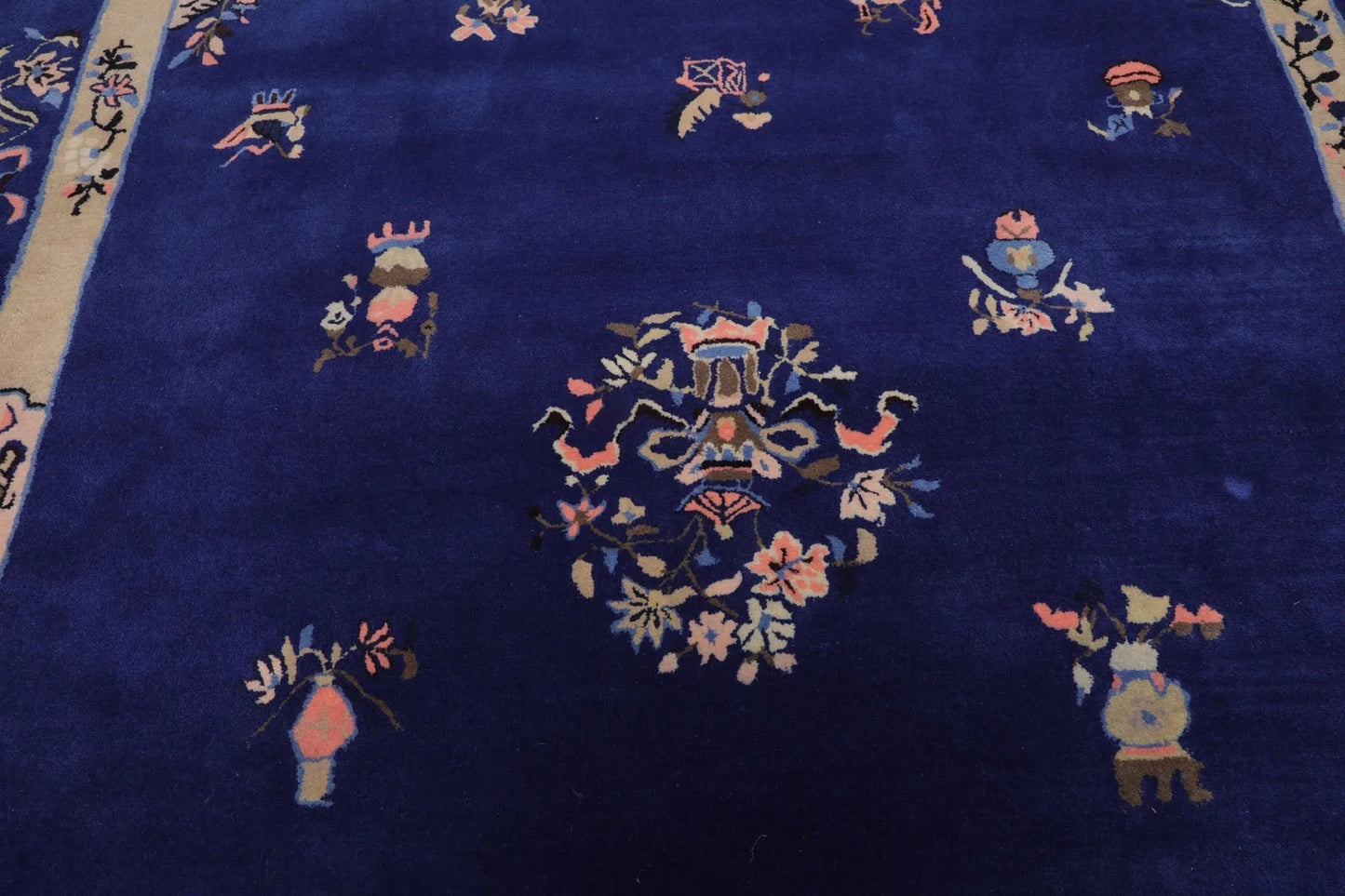LoomBloom Multi Sizes Royal Blue Hand Tufted Pictorial Chinese Art Deco New Zealand Wool Oriental Area Rug-4