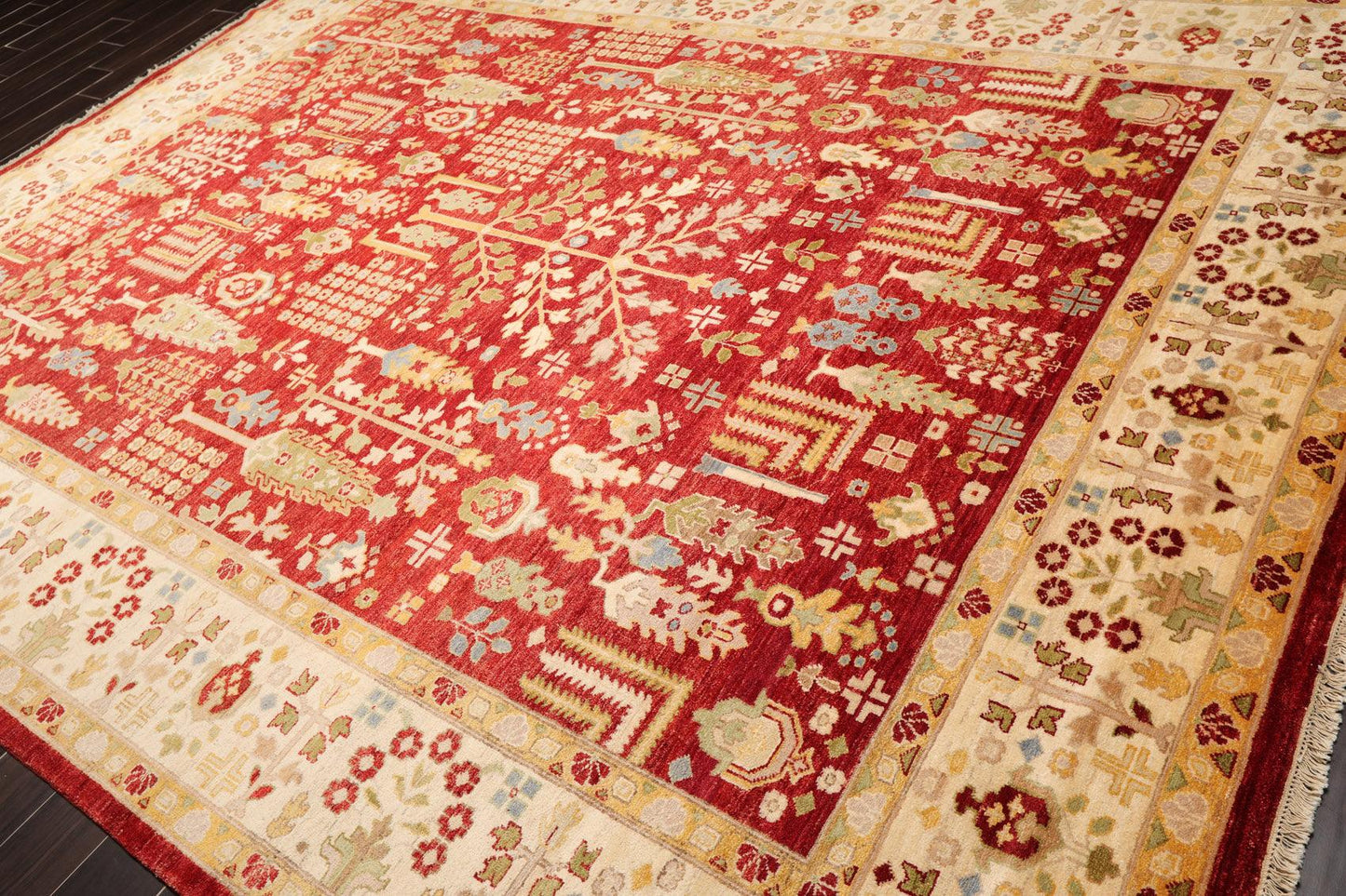 9'1" x 11'11" Hand Knotted 100% Wool Peshawar Traditional Oriental Area Rug Rust-2