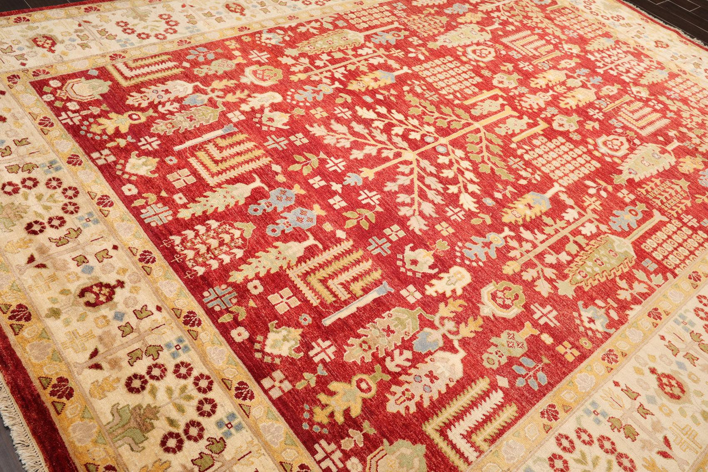 9'1" x 11'11" Hand Knotted 100% Wool Peshawar Traditional Oriental Area Rug Rust-3