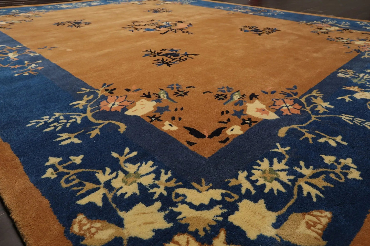 LoomBloom Multi Sizes Camel Hand Tufted Chinese Art Deco New Zealand Wool Oriental Area Rug-3
