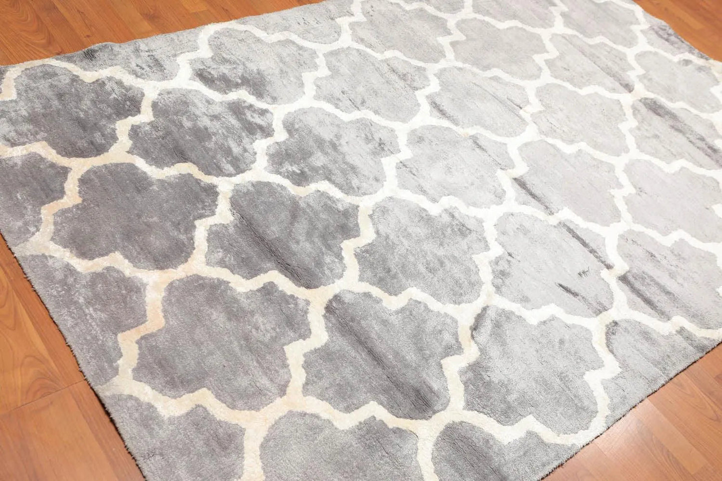 5' x 8' Handmade Bamboo Silk Traditional Oriental Area Rug Contemporary Gray-1