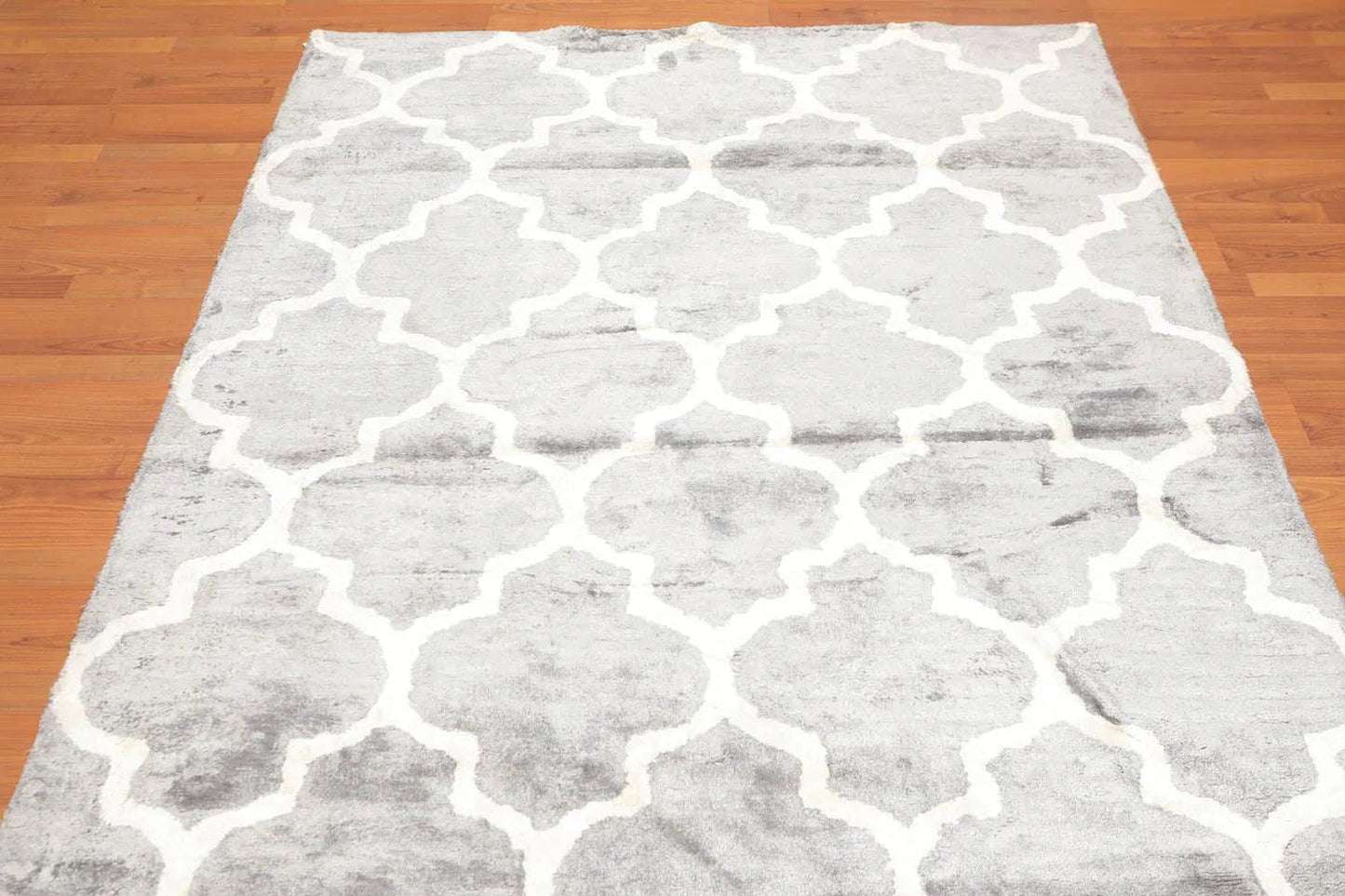 5' x 8' Handmade Bamboo Silk Traditional Oriental Area Rug Contemporary Gray-2