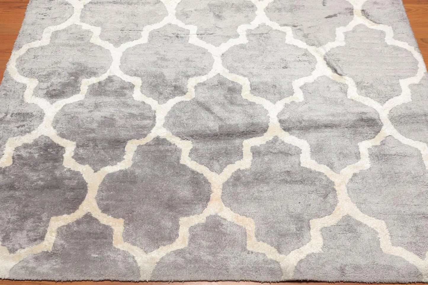 5' x 8' Handmade Bamboo Silk Traditional Oriental Area Rug Contemporary Gray-3