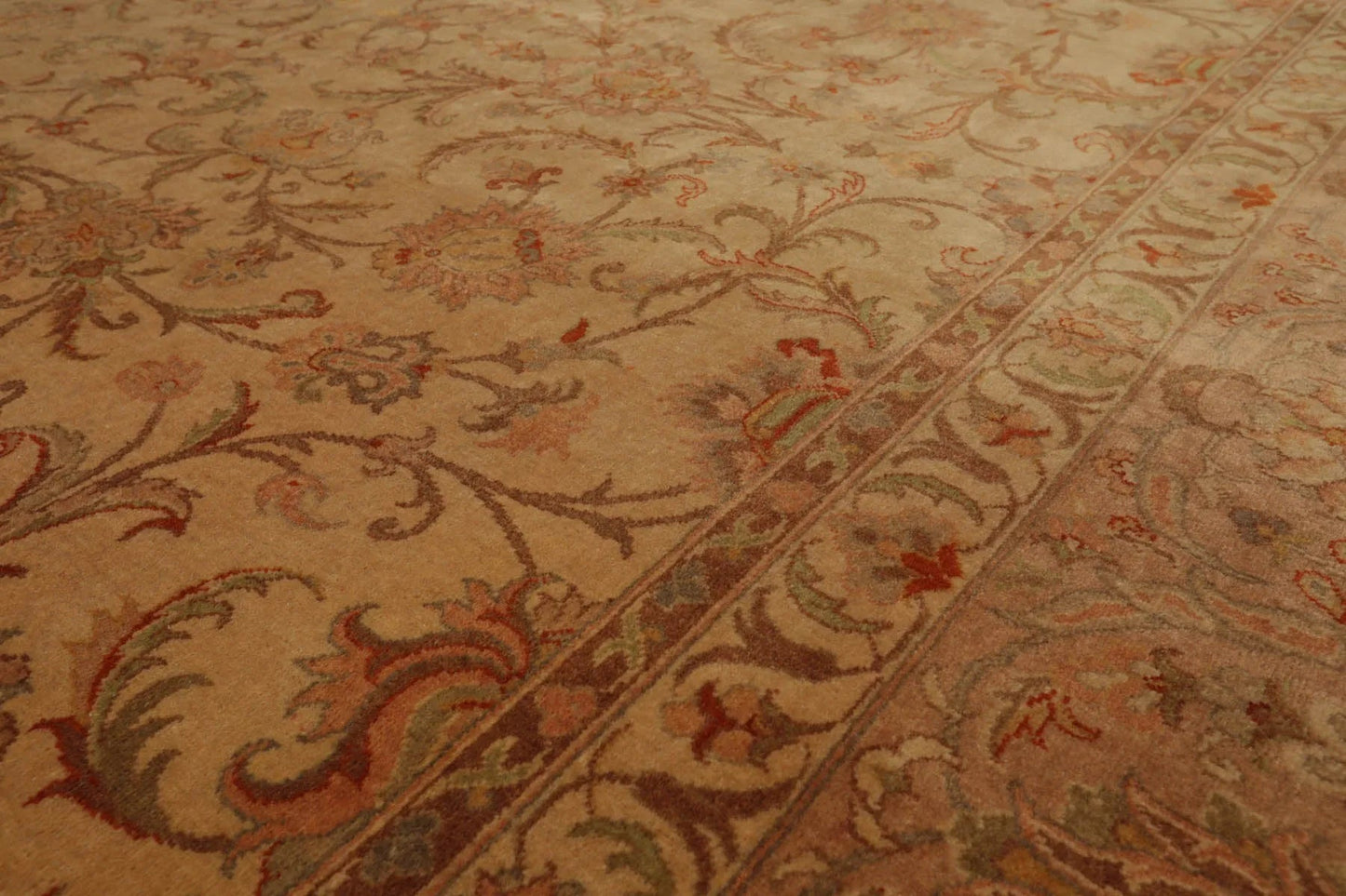 9x12 Tan, Taupe Hand Knotted Persian 100% Wool Traditional 250 KPSI Oriental Area Rug-3